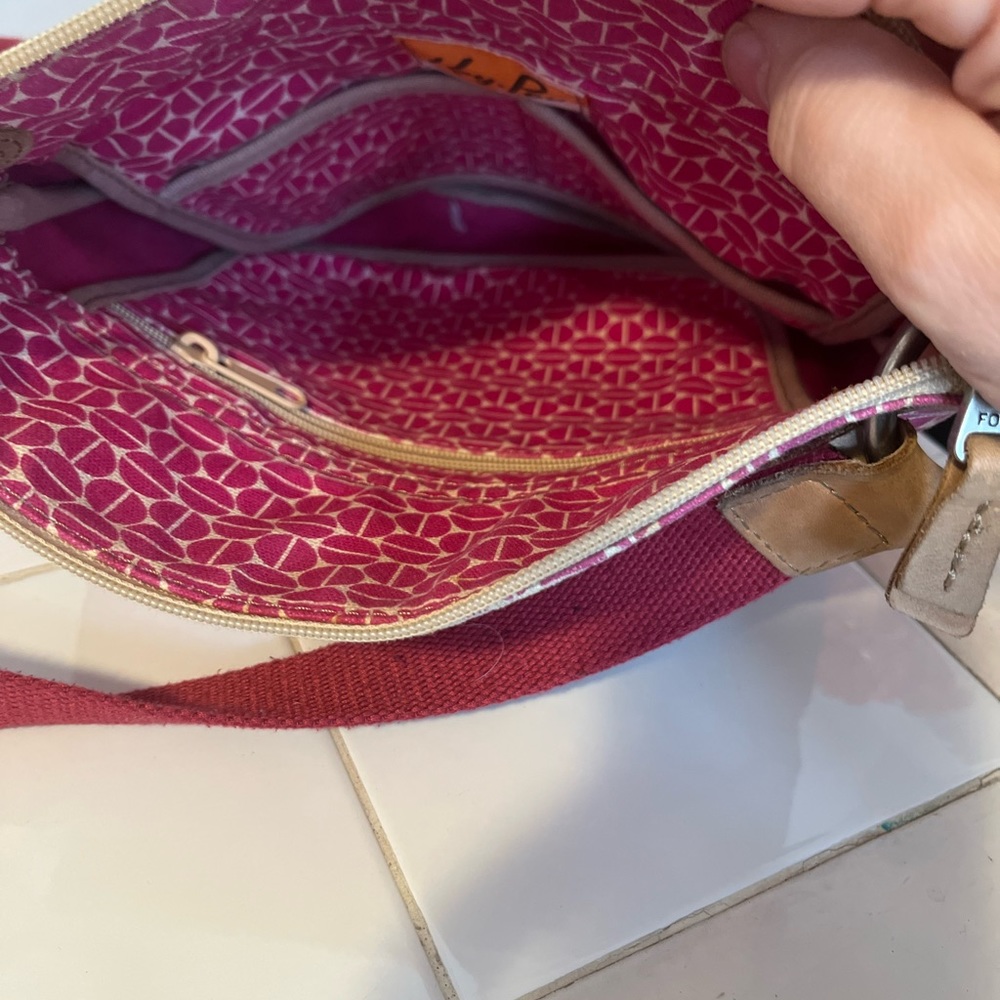 Magenta Fossil Key Per Coated Canvas Crossbody - image 5